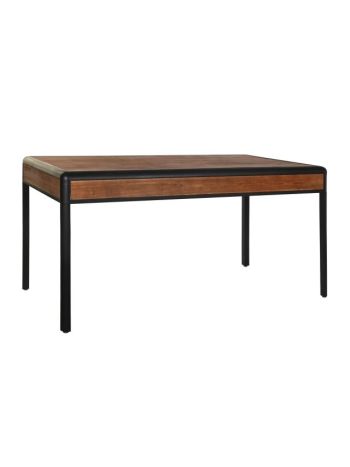 Ebédlőasztal lucfenyő- fém 160x80x79 cm sötétbarna- sötétszürke