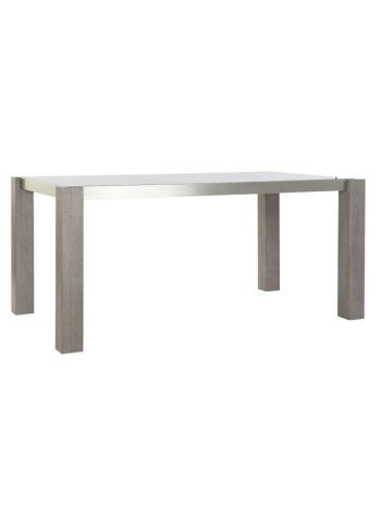 Ebédlőasztal tölgyfa- alumínium- hőállóüveg 162x92x74 cm szürke