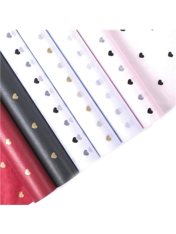 SELYEMPAPÍR SZÍVES 28 DB 50x70 cm 1/100 6 SZÍNBEN