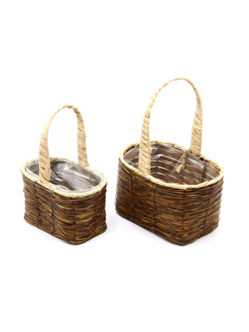 VIRÁGKOSÁR 2 DB 1/80 18x12-5x24 cm; 15x9-5x22 cm