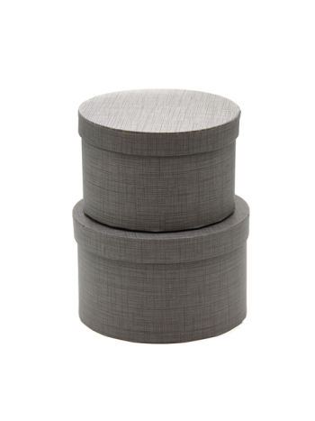 PAPÍRDOBOZ KEREK 2 DB 1/24 18 x18x11; 16x16x10 cm SZÜRKE