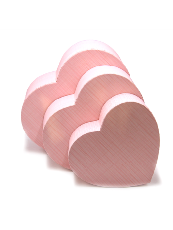 PAPÍRDOBOZ SZÍV 3 DB 1/16 31x28-5x13-5; 27x24-5x11-5; 22-5x20-5x9-5 cm RÓZSASZÍN