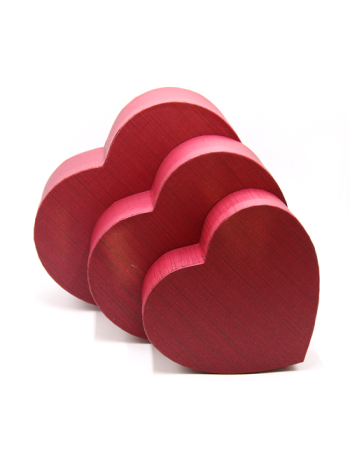 PAPÍRDOBOZ SZÍV 3 DB 1/16 31x28-5x13-5; 27x24-5x11-5; 22-5x20-5x9-5 cm BORDÓ