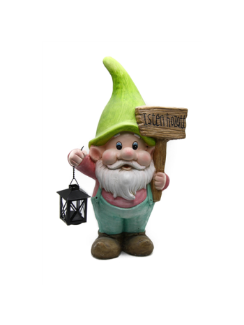 KERTI TÖRPE LÁMPÁSSAL ISTEN HOZOTT FELIRATTAL 1/2 32x20x52 cm