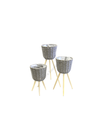 VIRÁGTARTÓ 3 DB 1/8 SZÜRKE 26x42-5; 26x52-5; 26x68-5 cm