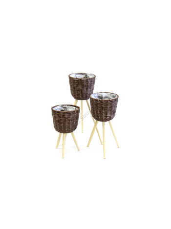 VIRÁGTARTÓ 3 DB 1/8 COFFE 25x42; 25x53; 25x67 cm