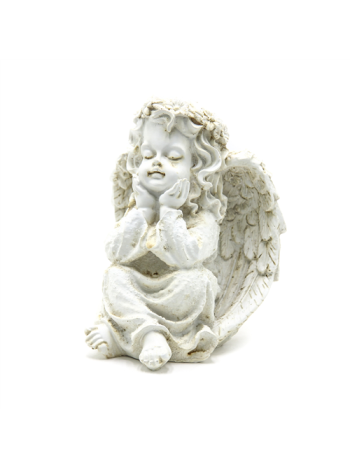 ANGYAL ÜLŐ LEDES 1/24 14x13x19 cm ANTIKOLT