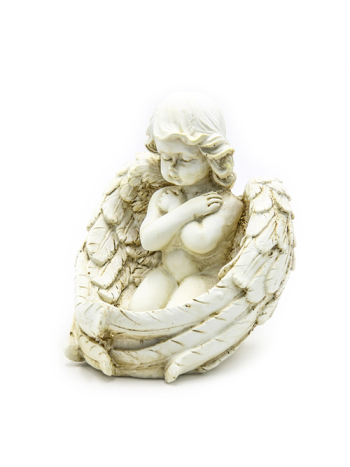 ANGYAL MÉCSESTARTÓVAL 1/36 15x13x15 cm ANTIKOLT