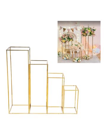 VIRÁGTARTÓ ÁLLVÁNY SZETT 4 DB-OS 1/5 22x40- 25x60- 28x80- 31x100 cm ARANY