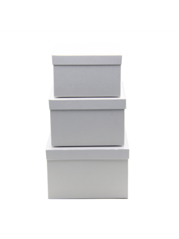 PAPÍRDOBOZ NÉGYZET 3 DB 1/24 20x20x13; 18x18x11-5; 16x16x10 cm FEHÉR
