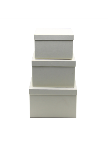 PAPÍRDOBOZ NÉGYZET 3 DB 1/24 20x20x13; 18x18x11-5; 16x16x10 cm KRÉM