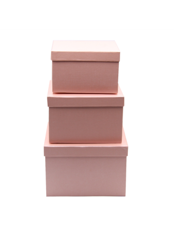 PAPÍRDOBOZ NÉGYZET 3 DB 1/24 20x20x13; 18x18x11-5; 16x16x10 cm RÓZSASZÍN