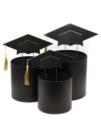 PAPÍRDOBOZ BALLAGÁSRA 3 DB 1/18 19x19 cm-17x17cm-15x14-5 cm FEKETE