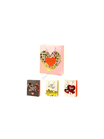 AJÁNDÉKTASAK VELENTÍN 12/480 26x32x10 cm 4 FÉLE ES09113