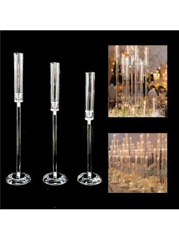 GYERTYATARTÓ AKRIL 3 DB 1/20 59 cm; 63 cm; 69 cm ES09505