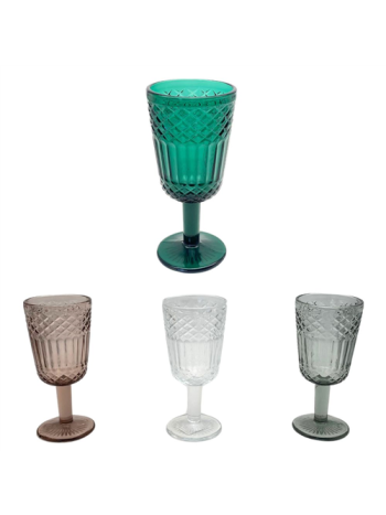 ÜVEG POHÁR TALPAS 1/48 8x17 cm 4 SZÍNBEN