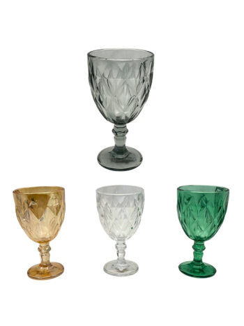 ÜVEG POHÁR TALPAS 1/48 9x16 cm 4 SZÍNBEN