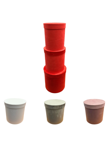 PAPÍRDOBOZ 3 DB BÁRSONY 1/12 24x24-5;21x22-5;18x20-5 cm 5 SZÍNBEN