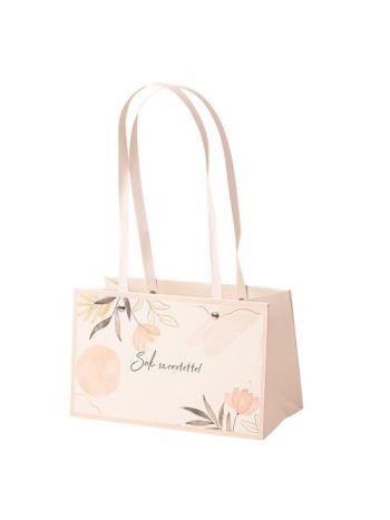 10db. Sok szeretettel feliratos virág táska 22(h) x 10.5(sz) x 13.5(m) cm