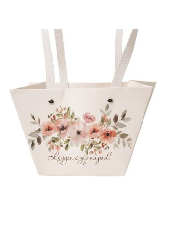 10db.Legyen szép napod! feliratos virág táska 20(h) x 12(sz) x 12(m) cm