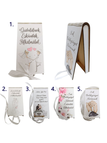 ESKÜVŐI PÉNZÁTADÓ 17-5x8-5 cm 5 FÉLE FLO0001