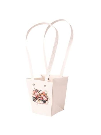 10db. Legyen szép napod! feliratos virág táska 12(h) x 12(sz) x 12.5(m) cm