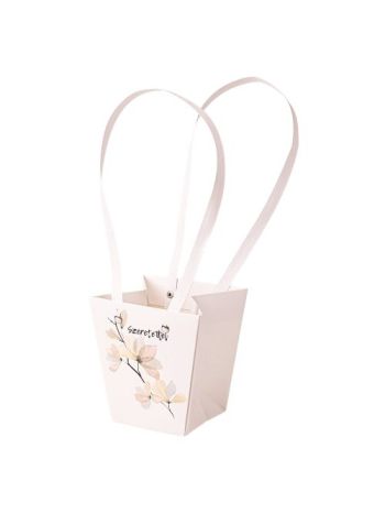 10db.Szeretettel feliratos virág táska 12(h) x 12(sz) x 12.5(m) cm