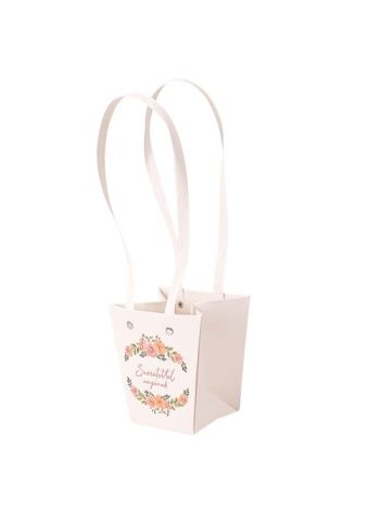 10db.Szeretettel anyának feliratos virág táska 12(h) x 12(sz) x 12.5(m) cm