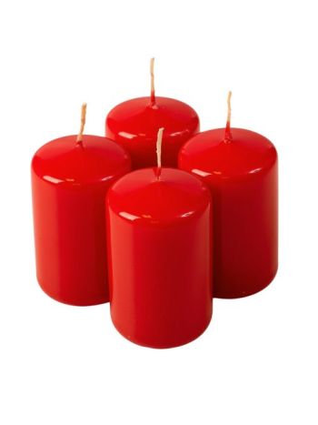 Adventi henger gyertya készlet- 7 x 4cm - Lakk piros