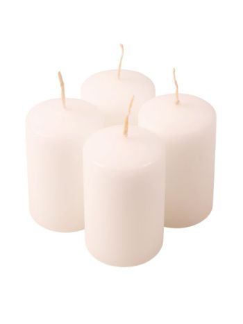 Adventi henger gyertya készlet- 7 x 4cm - Matt fehér