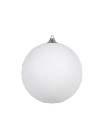 Gömb glitteres műanyag 18 cm fehér