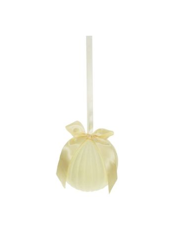 Gömb masnival- flokkolt- akasztós műanyag 20 cm krém