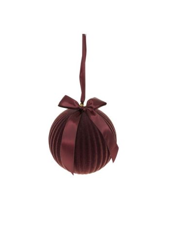 Gömb masnival- flokkolt- akasztós műanyag 20 cm padlizsánlila