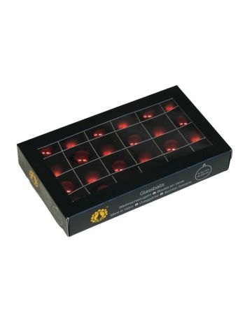 Gömb üveg- 2-5 cm- sötét piros kombi S/24