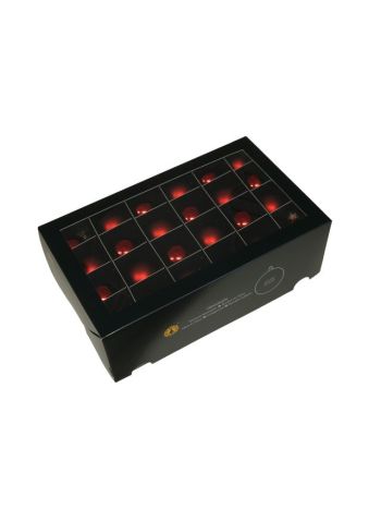 Gömb üveg- 4 cm- piros kombi S/48