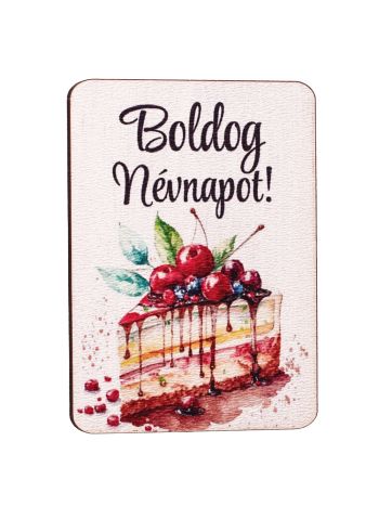 4db. Boldog névnapot! feliratos dekor fa tábla 7 x 5cm