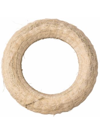 Szizállal bevont széna koszorúalap 15cm/3cm - Fehér 15cm/3cm KA2-15F