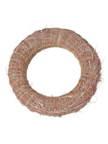 Szizállal bevont széna koszorúalap 15cm/3cm - Bézs