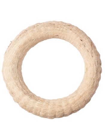 Szizállal bevont széna koszorúalap 20cm/4cm - Fehér
