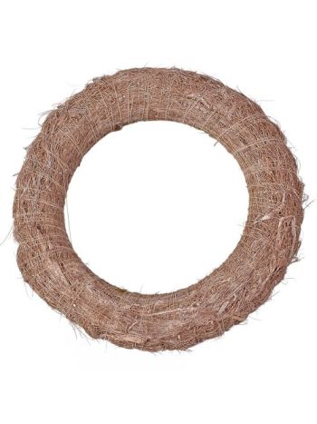 Szizállal bevont széna koszorúalap 20cm/4cm - Bézs