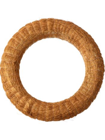 Szizállal bevont széna koszorúalap 25cm/5cm - Barna
