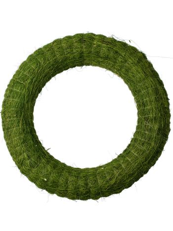Szizállal bevont széna koszorúalap 25cm/5cm - Zöld
