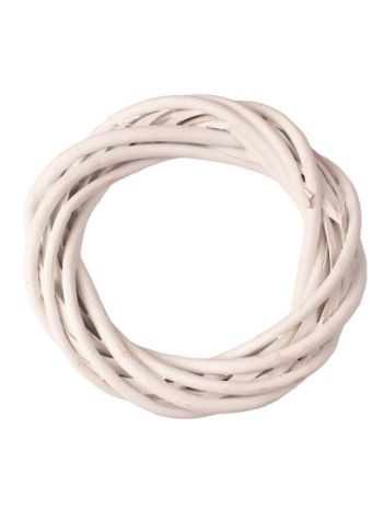 Fonott vessző koszorúalap 15cm/3cm - Fehér