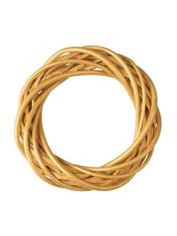 Fonott vessző koszorúalap 15cm/3cm - Arany