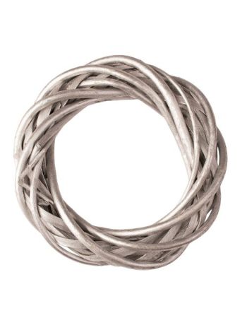 Fonott vessző koszorúalap 15cm/3cm - Ezüst