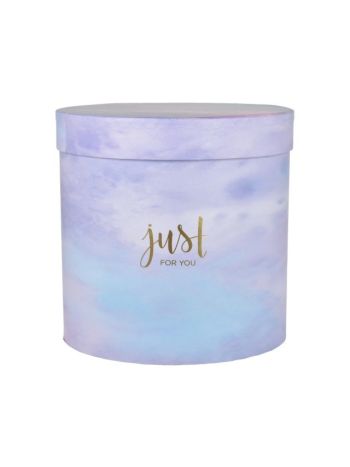 Kalapdoboz márvány Just for you felirattal papír 19-5x19 cm lila S/3