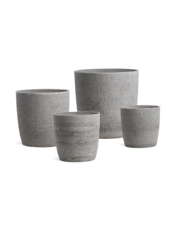 Kaspó cement átm. 38-32-27-23 cm szürke S/4