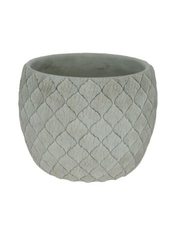 Kaspó rombusz mintával cement 14-7x14-7x13 cm szürke