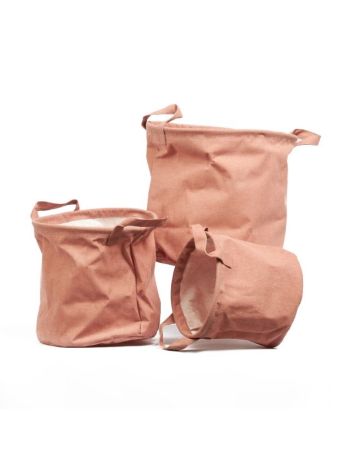 Kosár füllel textil impregnált 30x28cm mályva S/3 43689046