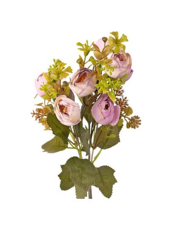 Peónia selyemvirág csokor- 5 ágú- 32cm magas - Lila